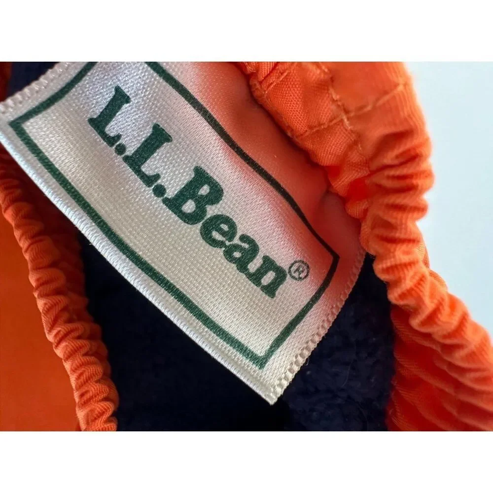 L.L. Bean Baby 18 Month Fleece Insulated Orange Nylon Snowpant Pull On